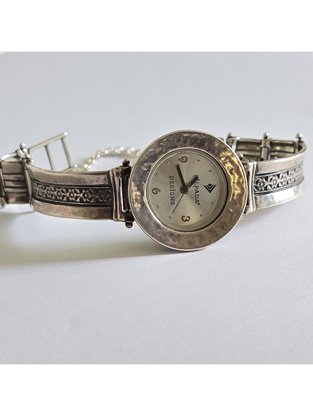 Silpada 925 Sterling Silver Flower Band Watch